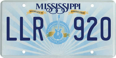 MS license plate LLR920