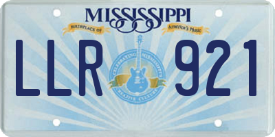 MS license plate LLR921