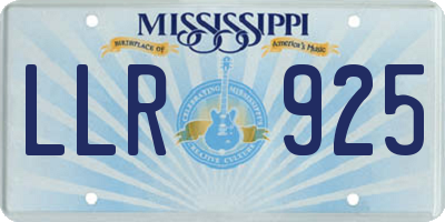 MS license plate LLR925
