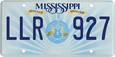 MS license plate LLR927