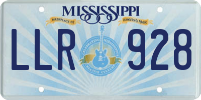 MS license plate LLR928