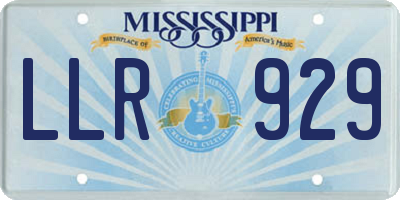 MS license plate LLR929