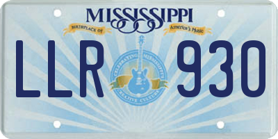 MS license plate LLR930