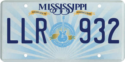 MS license plate LLR932