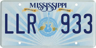 MS license plate LLR933