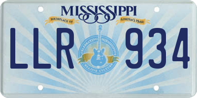 MS license plate LLR934