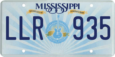 MS license plate LLR935