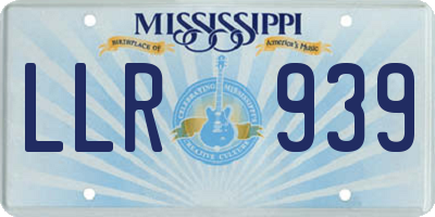 MS license plate LLR939