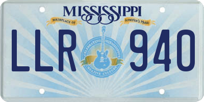 MS license plate LLR940