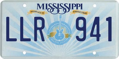 MS license plate LLR941
