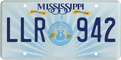 MS license plate LLR942