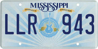 MS license plate LLR943