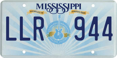 MS license plate LLR944