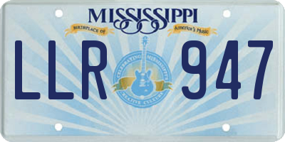 MS license plate LLR947