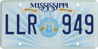 MS license plate LLR949