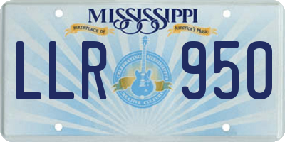 MS license plate LLR950