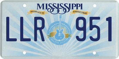 MS license plate LLR951