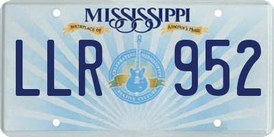 MS license plate LLR952