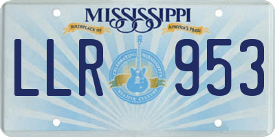 MS license plate LLR953