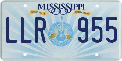 MS license plate LLR955