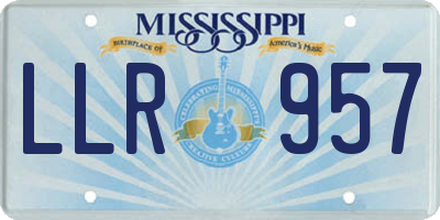 MS license plate LLR957