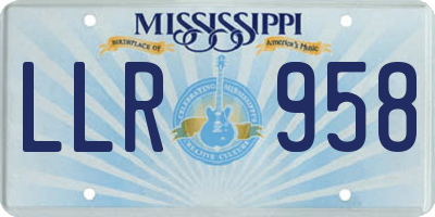 MS license plate LLR958