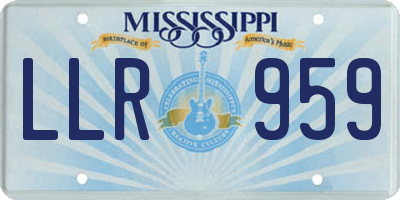 MS license plate LLR959
