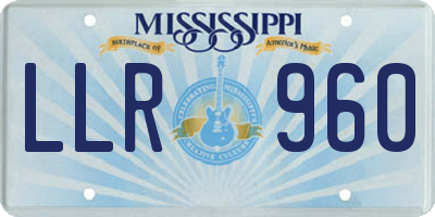 MS license plate LLR960