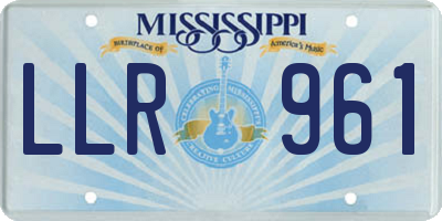 MS license plate LLR961