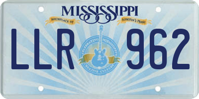 MS license plate LLR962