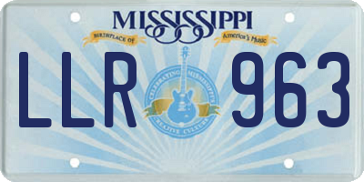 MS license plate LLR963