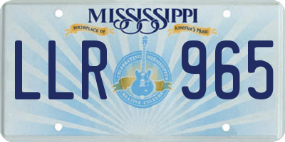 MS license plate LLR965