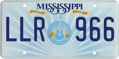 MS license plate LLR966