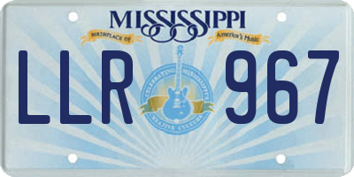 MS license plate LLR967