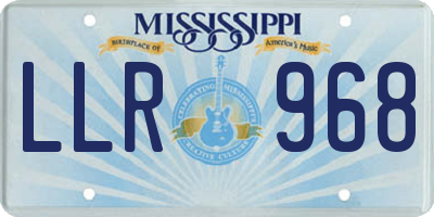 MS license plate LLR968