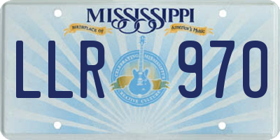 MS license plate LLR970