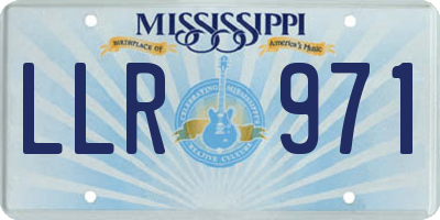 MS license plate LLR971