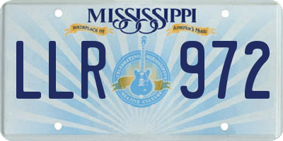 MS license plate LLR972