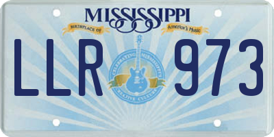 MS license plate LLR973