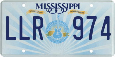 MS license plate LLR974