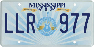 MS license plate LLR977