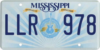 MS license plate LLR978