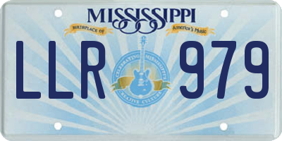 MS license plate LLR979