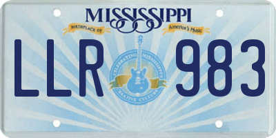 MS license plate LLR983