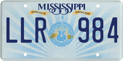 MS license plate LLR984
