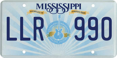 MS license plate LLR990