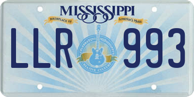 MS license plate LLR993