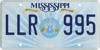 MS license plate LLR995