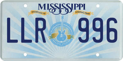 MS license plate LLR996