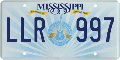 MS license plate LLR997